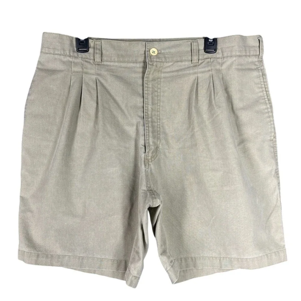 vintage Bugle Boy‎ Company Shorts 38 Men Casual Pleated Chino Bermuda 90s Khakis
